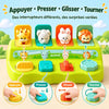 Les quatre boutons : appuyer, presser, glisser et tourner pour faire apparaître chaque animal - CauseFX - Bébé Lova