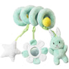 Variante verte SpiralPlay avec peluche lapin, miroir fleur et étoile suspendue - Bébé Lova