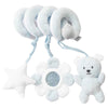 Variante bleue SpiralPlay avec peluche ours, miroir fleur et étoile douce suspendue - Bébé Lova