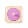 Puzzle miroir Montessori fermé avec couvercle rose et poignée en bois - Bébé Lova