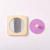 Vue de dessus du puzzle miroir Montessori avec pièce ronde rose séparée - Bébé Lova
