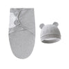 Gigoteuse grise unie avec bonnet assorti pour sommeil confortable de bébé - Bébé Lova