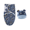 Gigoteuse bleu marine motif ours avec bonnet assorti pour nouveau-né - Bébé Lova