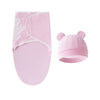 Gigoteuse rose pastel avec bonnet oreilles pour nouveau-né - Bébé Lova