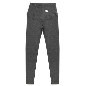 CotLegging legging maternité gris foncé taille haute coton plié vue produit - Bébé Lova