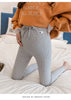 PlusLegging legging gris clair maternité tricot côtelé lifestyle grossesse - Bébé Lova