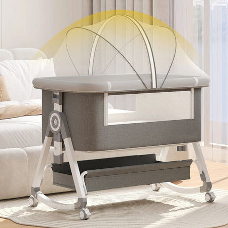 Lit bébé SilentCrib moustiquaire intégrée roues silencieuses portable - Bébé Lova