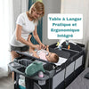 Lit bébé avec table à langer ergonomique et rangements intégrés - Bébé Lova