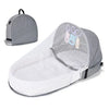 Berceau nid bébé gris avec moustiquaire respirante et design pliable compact - Bébé Lova