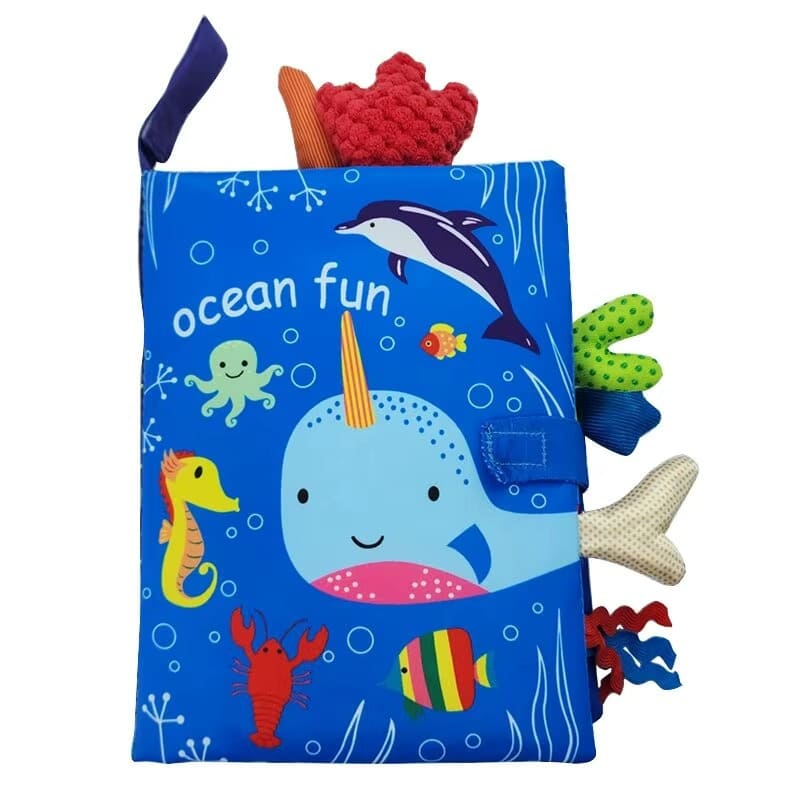 Livre tissu animal ClothBook mobile poussette hochet 0-36 mois jungle - Bébé Lova
