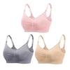 Ensemble de soutiens-gorge d’allaitement en coloris rose, gris et beige présenté en trio - Bébé Lova