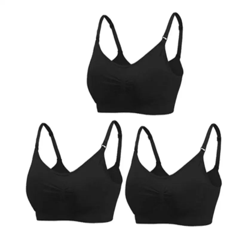 Lot de 3 soutiens-gorge d’allaitement noirs en coton doux - Bébé Lova