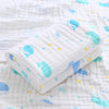 Serviette de bain bébé en coton gaze imprimée baleines et univers marin - Bébé Lova
