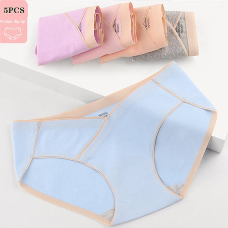 Lot 5 CottonPanties culottes coton bleu pastel maternité rotation semaine - Bébé Lova