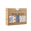 Coffret de 5 langes en mousseline de bambou à motifs ours polaire, soleil et arc-en-ciel - Bébé Lova
