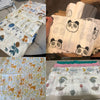 Photos clients de langes en mousseline de bambou à motifs panda, corgi et arc-en-ciel - Bébé Lova