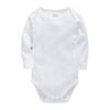Body bébé manches longues en coton uni blanc vu de face - Bébé Lova