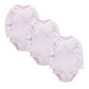 Lot de 3 bodies bébé manches longues en coton uni rose poudré - Bébé Lova