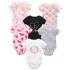 Lot de 5 bodies bébé garçon bleu avec étoiles, nuages et imprimés doux - Bébé Lova