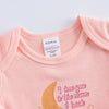 Motif lune et nuage imprimé sur body bébé rose manches courtes - Bébé Lova