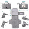 Dimensions du matelas à langer portable AquaMom : 29 x 19 cm plié, 55 x 56 cm déplié, pliage en 4 étapes - Bébé Lova