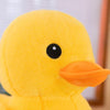 Gros plan sur le visage de la peluche canard jaune au bec orange - Bébé Lova