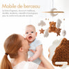 Mobile de berceau en bois avec ours en feutre et texture laine d’agneau douce - Bébé Lova