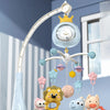 Mobile berceau bleu pastel avec animaux suspendus et veilleuse musicale - Bébé Lova