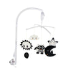 Mobile bébé noir et blanc avec hibou, lune et soleil suspendus pour éveil visuel - Bébé Lova