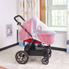 Moustiquaire blanche sur une poussette rose dans un intérieur lumineux - Bébé Lova