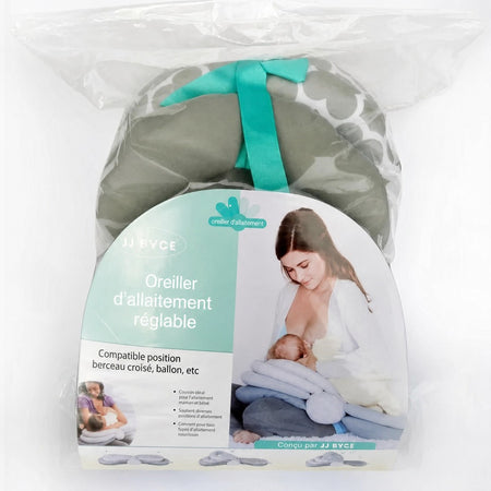 Oreiller d'allaitement ajustable emballé avec poignée de transport - Bébé Lova
