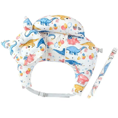 Oreiller d’allaitement ergonomique motif dinosaures avec coussin intégré et sangle amovible - Bébé Lova