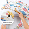 Détail de la fermeture éclair pratique de l’oreiller d’allaitement ergonomique motif dinosaures - Bébé Lova
