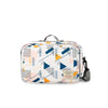 Sac organisateur de poussette universel blanc à motif géométrique coloré avec bandoulière - Bébé Lova