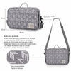 Infographie des dimensions (29 x 19 x 10 cm) et du tissu polyester 600D imperméable du sac organisateur de poussette - Bébé Lova