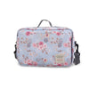 Sac organisateur de poussette universel à motif floral rose sur fond bleu clair avec bandoulière - Bébé Lova