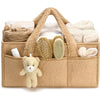 Organiseur de couches en peluche beige sable avec compartiments de rangement pour bébé - Bébé Lova