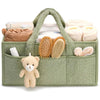 Organiseur de couches en peluche vert sauge avec compartiments pratiques pour essentiels bébé - Bébé Lova