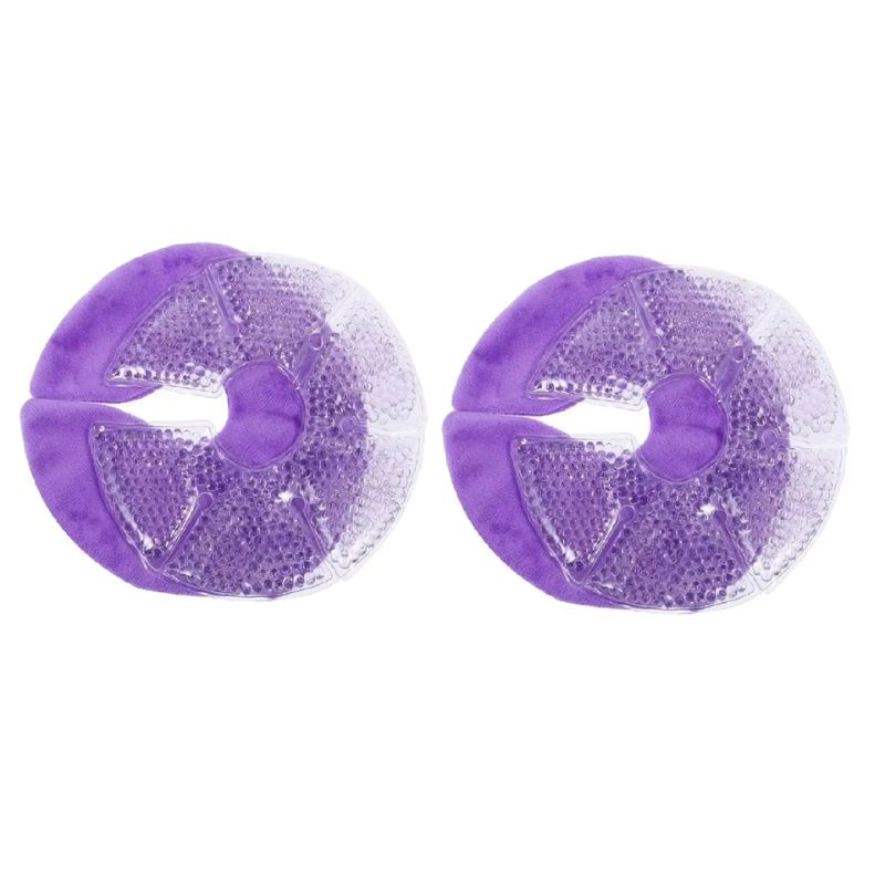 Coussin gel allaitement chaud froid violet lot de 2 avec housse douce - Bébé Lova
