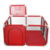 Parc bébé rouge avec filet latéral et entrée sécurisée pour aire de jeu intérieure - Bébé Lova