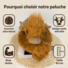Peluche vache Highland présentant les avantages fourrure douce, design adorable et taille 65 cm - Bébé Lova