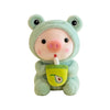 Peluche cochon kawaii bubble tea en costume grenouille avec gobelet avocat vert - Bébé Lova