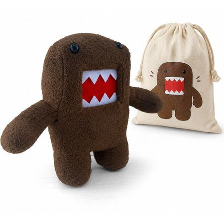 Peluche monstre kawaii Funny Domo marron avec emballage produit sur fond blanc - Bébé Lova