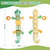 Dimensions de la peluche musicale caméléon avec repères de taille pour bébé - Bébé Lova