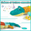 Peluche crocodile MusicGator aux couleurs vives et textures variées pour l’éveil de bébé - Bébé Lova