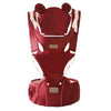 Porte-bébé 3 en 1 avec siège à hanche coloris rouge bordeaux sur fond blanc - Bébé Lova