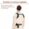 Infographie porte-bébé 4 saisons avec bretelles et ceinture réglables antidérapantes - Bébé Lova