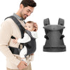 Porte-bébé 4 saisons multi-positions coloris gris chiné porté par un papa - Bébé Lova