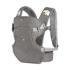 Porte-bébé ergonomique gris foncé présenté seul avec bretelles rembourrées et soutien lombaire - Bébé Lova