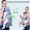 Infographie porte-bébé ergonomique hipseat avec panneau arrière coupe-vent amovible - Bébé Lova